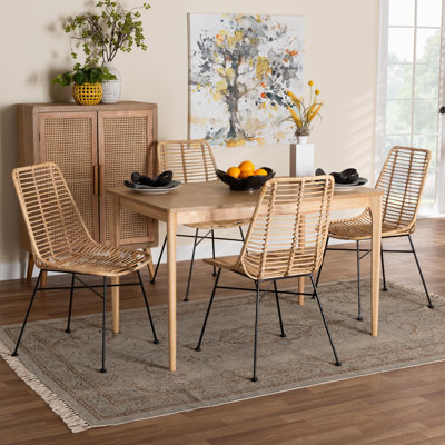 Kersten 4 - Person Rattan Dining Set