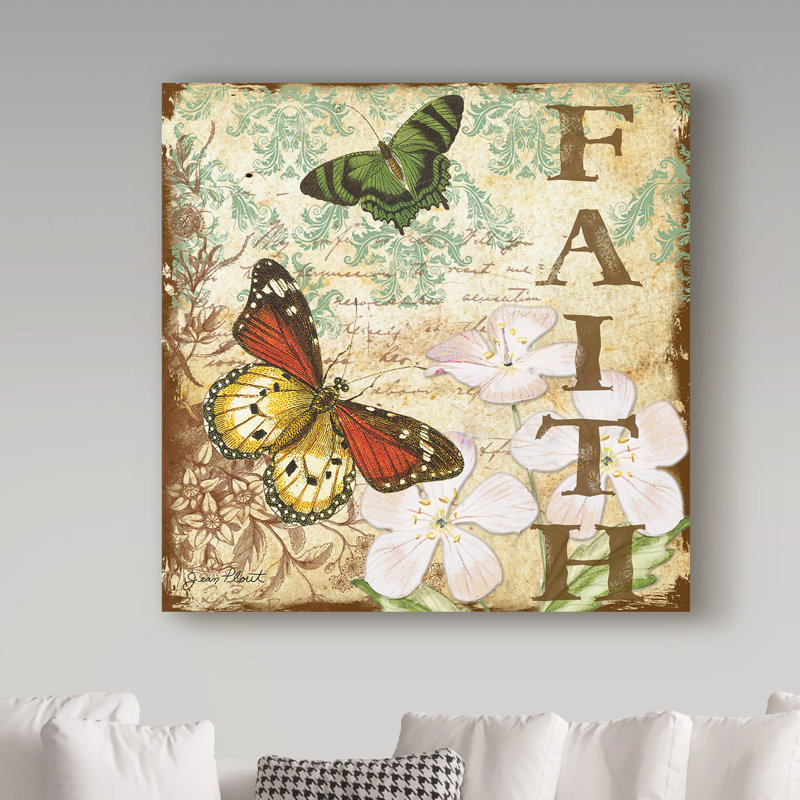 «Inspirational Butterflies Faith» de Deagen, impression sur toile tendue, H 24 po x l 24 po x P 2 po