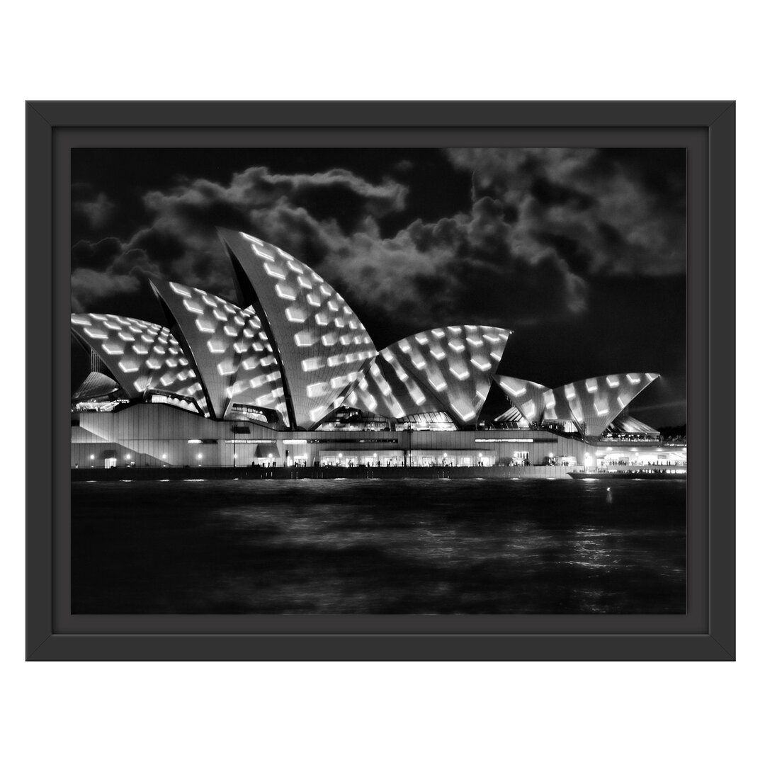 Gerahmtes Wandbild Sydney Opera House bei Nacht