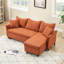Orange 80 po avec rangement et tissu - Confort durable 80 po. Velours côtelé en forme de L, tissu doux, élasticité modérée, améliore le décor du salon