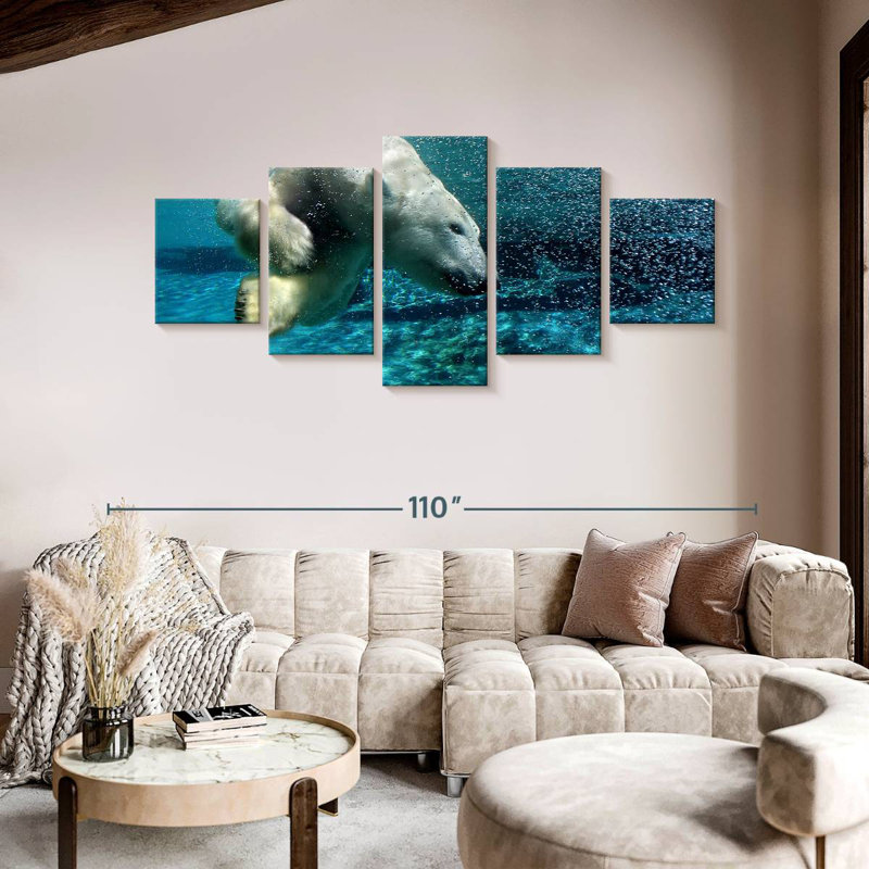Diving Polar Bear, 42" H x 92" W