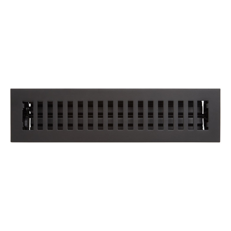 Modern Steel Floor/Wall Register, Matte Black, 0.75" H x 3.56" W x 11.31" L