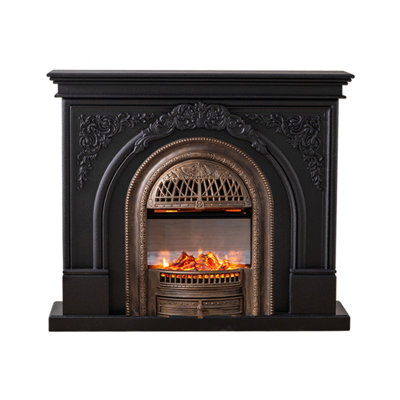 French retro fake flame birdcage heating fireplace