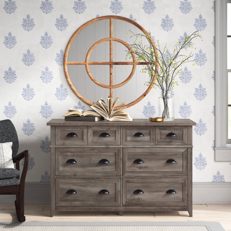 Commode 6 tiroirs Hulbert, Gris délavé