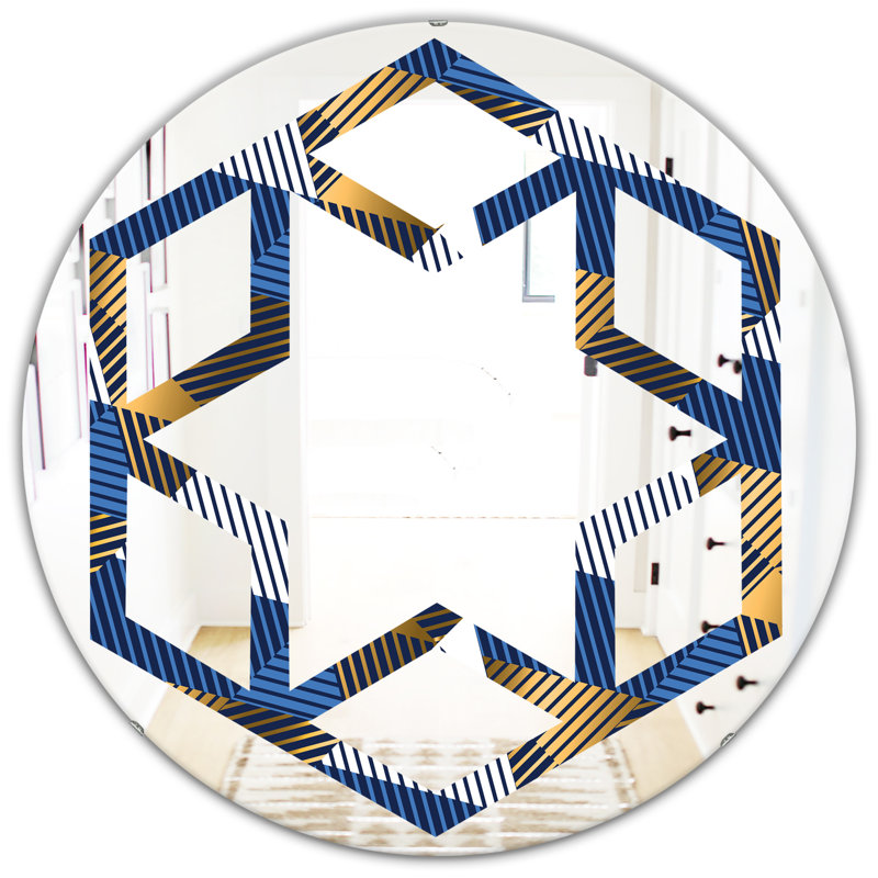 Miroir mural Waves V Hexagon Star Eclectic, H 23,6 po x l 23,6 po