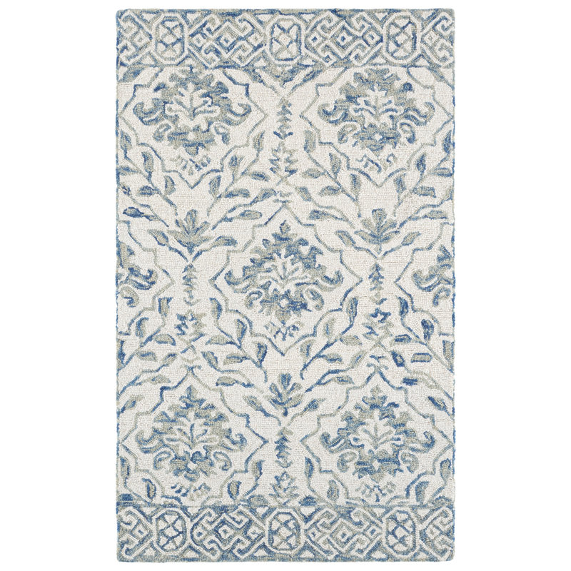 Pimentel Hand Tufted Wool Floral Rug, Rectangle 3' x 5'