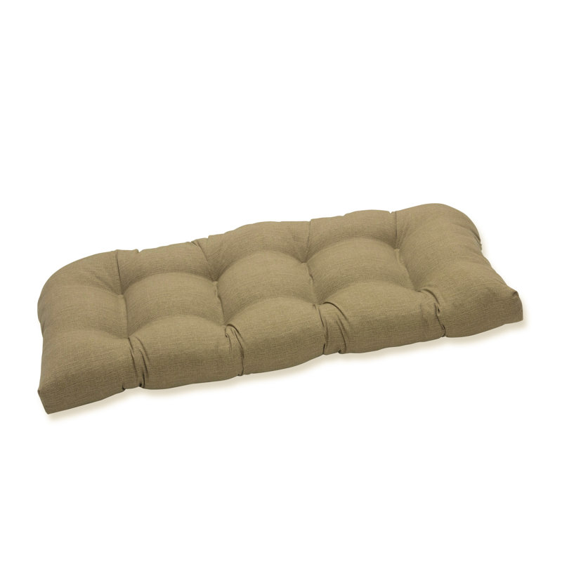 Renel Outdoor 5'' Loveseat Seat Cushion, Taupe Textured Solid