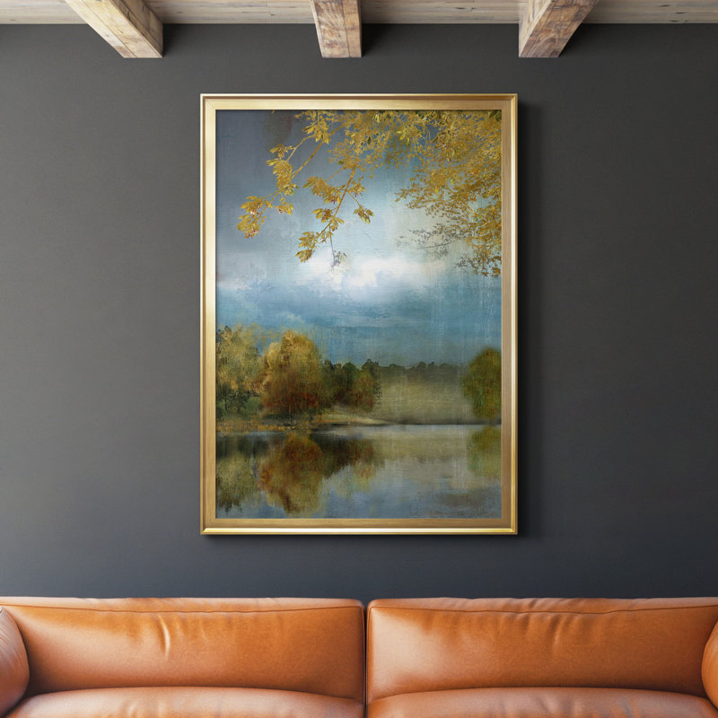" Golden Leaves " Painting Print, 42.5" H x 30.5" W x 1" D, Gold