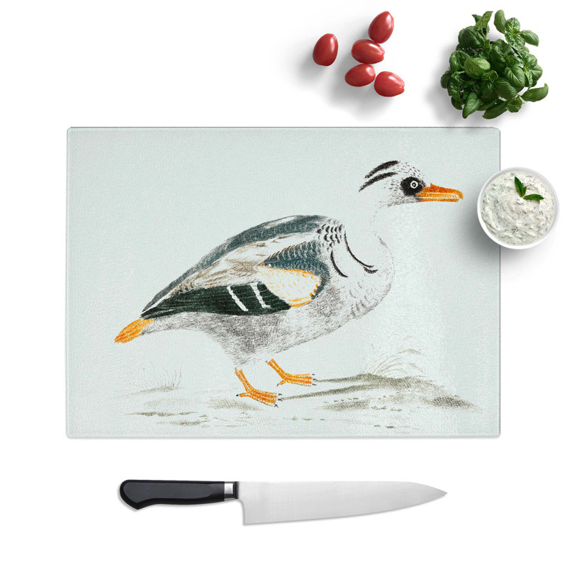 Tempered Glass Portrait of a Duck by Johan Teyler Chopping Board, 39 cm W x 28.5 cm L
