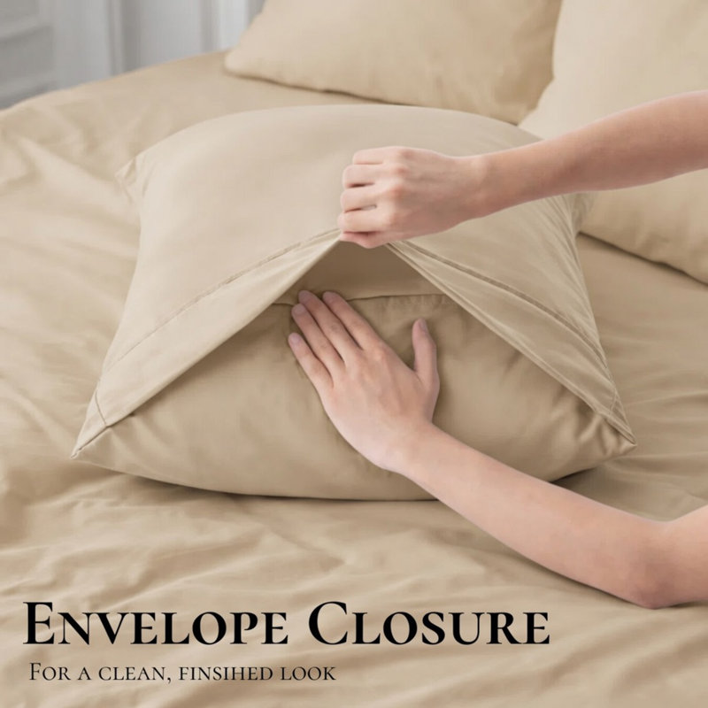 Ultra Soft Bamboo Sheet Set - 4 Pc Set - Wrinkle Resistant - Cooling Sheets with Deep Pockets, Light Khaki