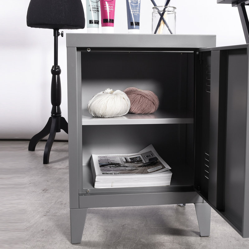 Steel 1 - Door Rectangle Accent Cabinet, Grey