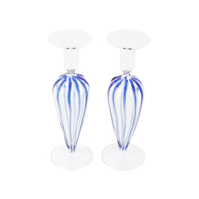 Nuovo 9.5'' H Glass Tabletop Candlestick