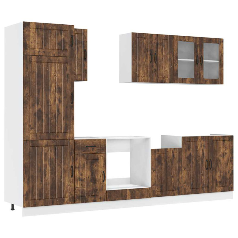 Lucca Kitchen Cabinet Set Lucca, Smoked Oak