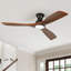 Ventilateur de plafond à intensité variable de 52 po avec ensemble d'éclairage inclus et télécommande 3 couleurs pour minuteur réversible à courant continu Karlena