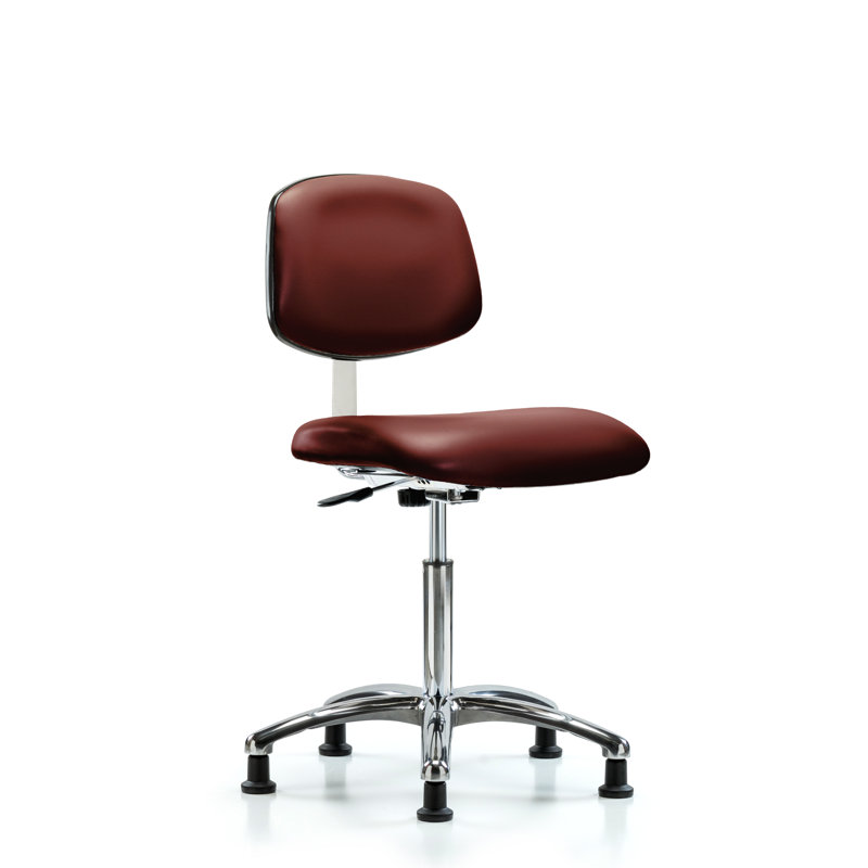 Anglie Vinyl Task Chair, Red, Glides