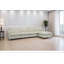 Canapé modulaire en tissu beige à 4 places avec repose-pieds avec accoudoirs et 4 coussins minimalistes
