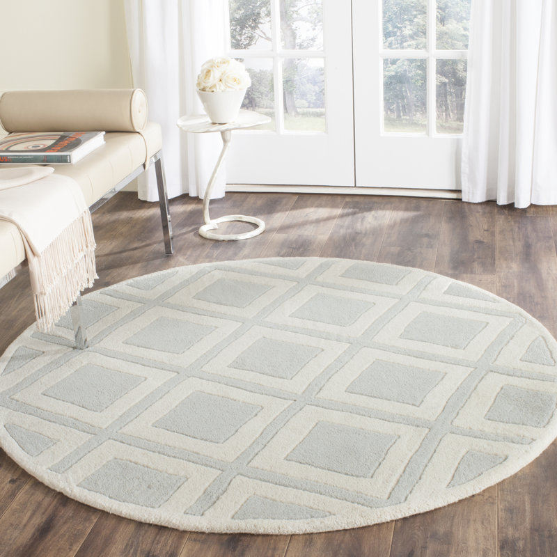 Teresita Hand Tufted Wool Geometric Rug, Round 5'