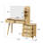 47" Vintage Makeup Vanity Desk With LED Mirror, 5 Storage Drawers & Adjustable Brightness, Walnut-457882263