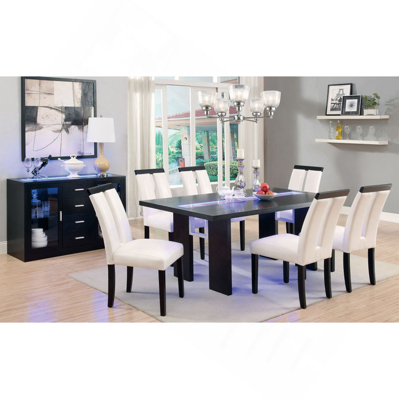 Ensemble de 2 chaises en similicuir noir et blanc