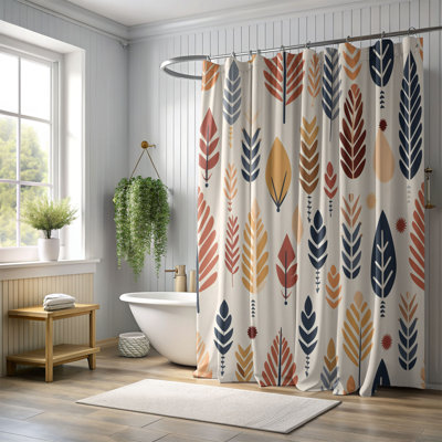Boho Leaf Symphony - Premium Shower Curtain