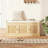 Shoe Storage Bench with Woven Rattan Doors, Shoe Bench with Cushion-1765707257