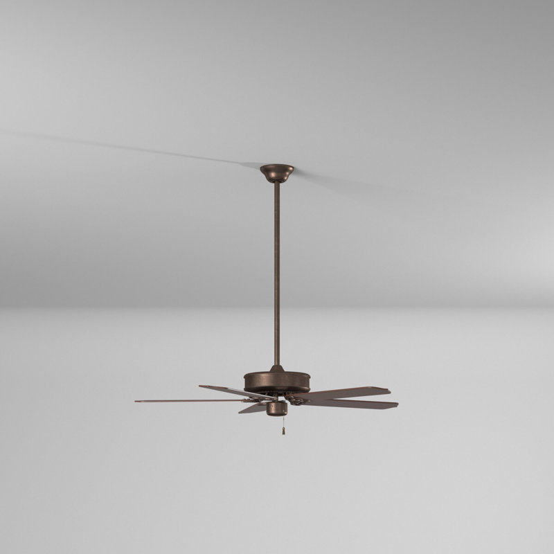 42" Sundance 5 - Blade Outdoor Standard Ceiling Fan with Pull Chain, Oil Rubbed Bronze with Dark Oak Blades