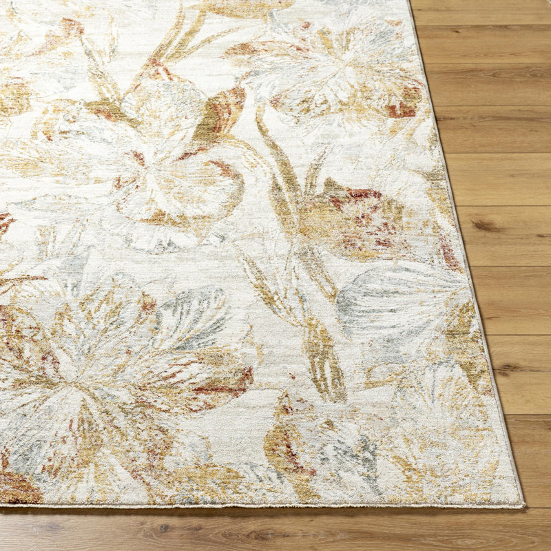 Bordner Floral Rug, Rectangle 5' x 7'5"