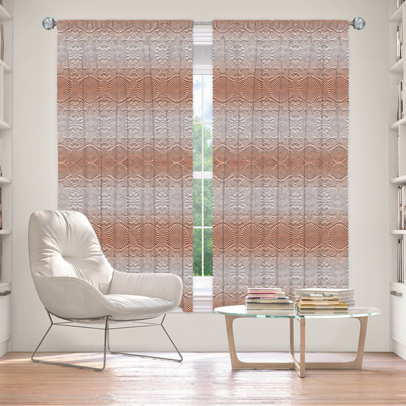 Paire de rideaux obscurcissant en polyester Birty, Gris / Rose, L 40 po x L 82 po
