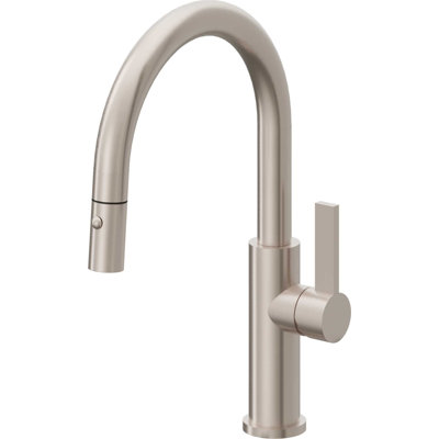 Corsano Contemporary Pull Down Kitchen Faucet with Button Sprayer Low Arc Spout and FB Series Handle