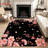 Large Area Rug, Pink Cherry Blossom Floral Pattern, Machine Washable Non Slip, Indoor Decor for Living Room Bedroom Entryway Front Door Kitchen Balcony Apartment Cozy Home-129037029