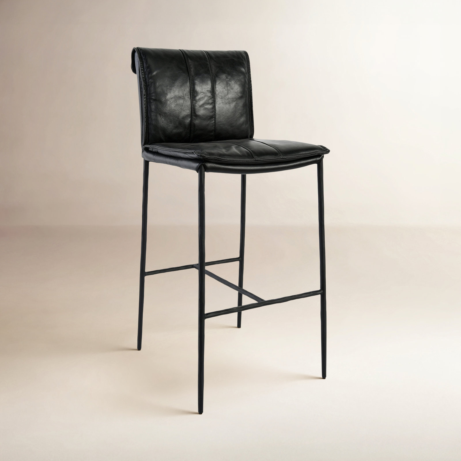Mayer Bar Stool, Bar Stool (31" Seat Height), Black