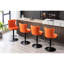 De 2 sièges pivotants en velours orange moderne, siège réglable de 25 à 33 pouces, base stable de 17,7 pouces pour la maison et l'îlot de cuisine - hauteur, base de 17,7 po de large, îlot de pub confortable à l'arrière,-191111664