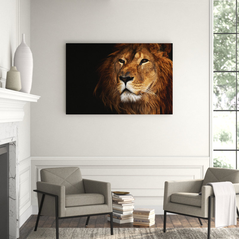 Prideful Lion Print, 40" H x 60" W x 1.5" D