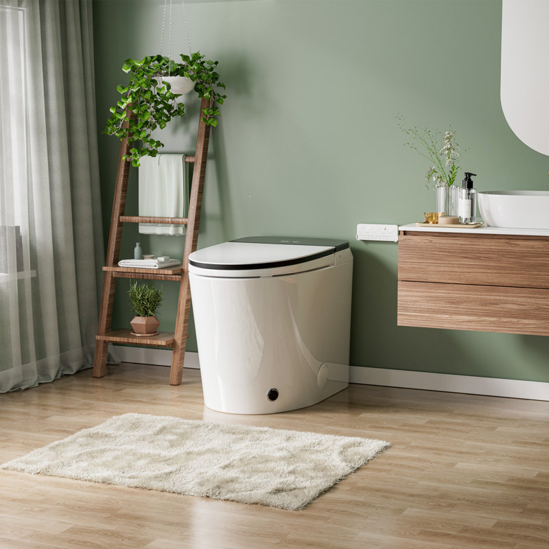 18" Tall Smart Toilet with Bidet Built In, Elongated Tankless Toilet, with Auto Open/Close Seat, Auto Flush, Heated Seat, Foot Sensor