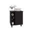 Meuble-lavabo avec lavabo, 1 porte, 4 pieds, 5 tablettes