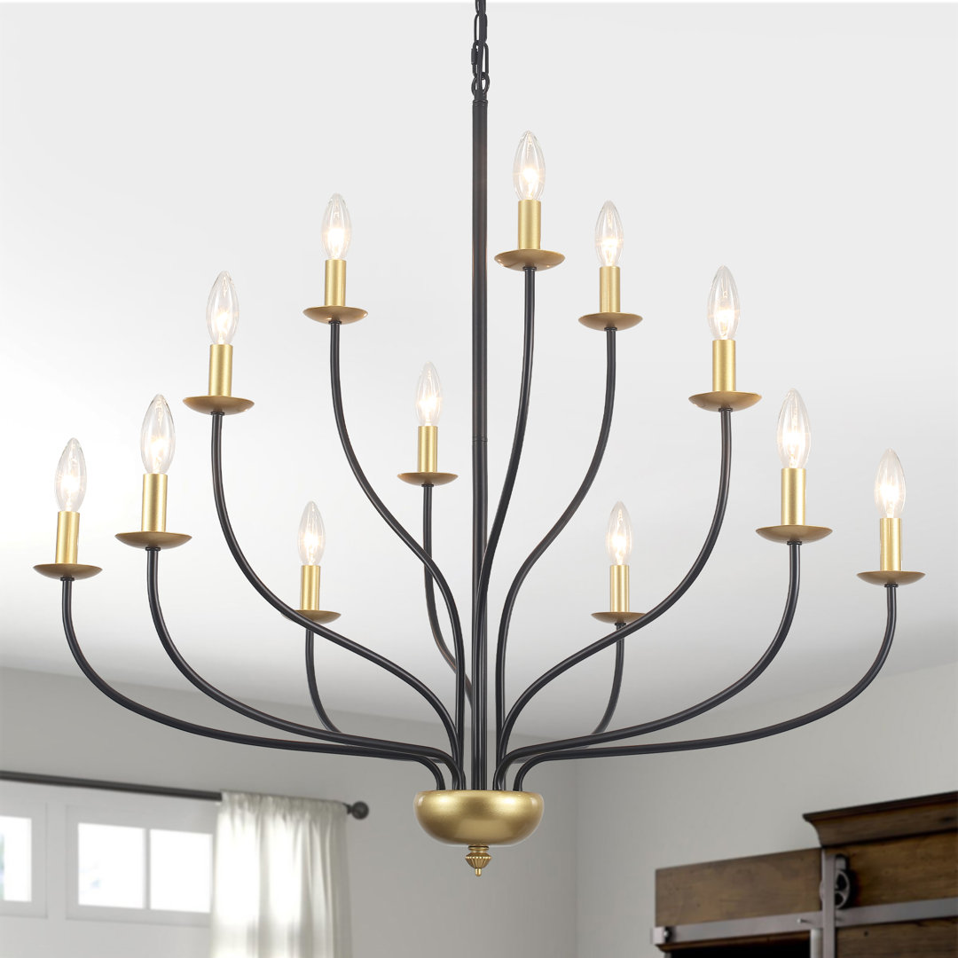 Gurpriya 12 - Light 3-Tier Dimmable Classic / Traditional Chandelier-35.94 W x 74.8 H Gracie Oaks 