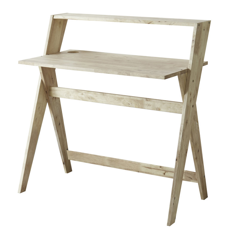 Bureau d'étude 37,5 po Mid-Century Crisscross , Naturel