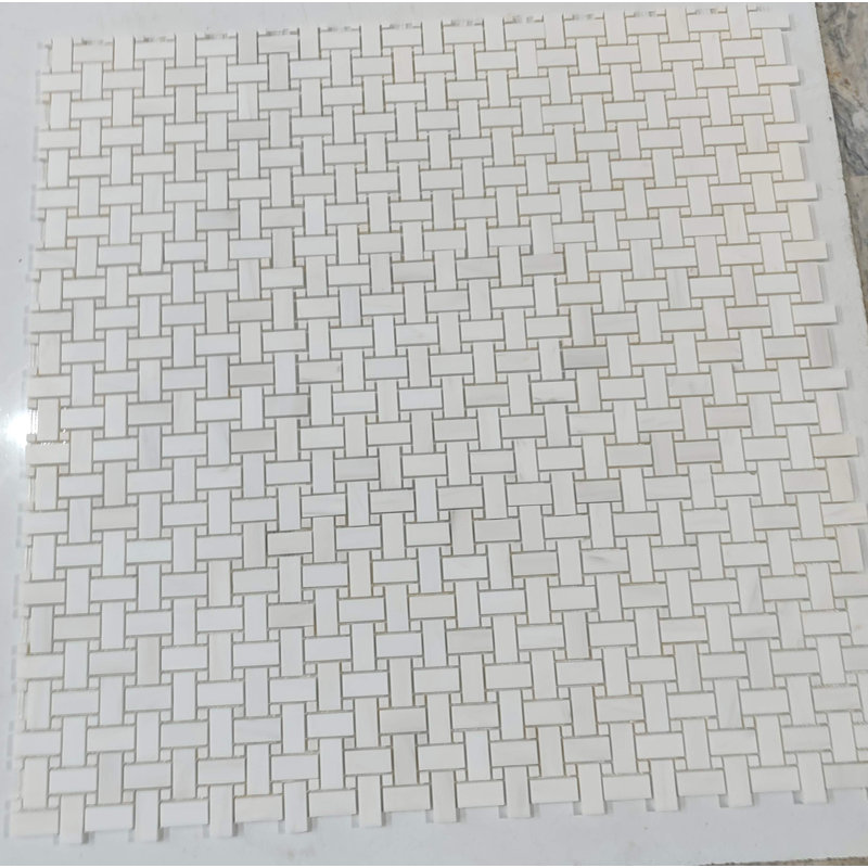 1" x 2" Marble Basketweave Mosaic Wall & Floor Tile