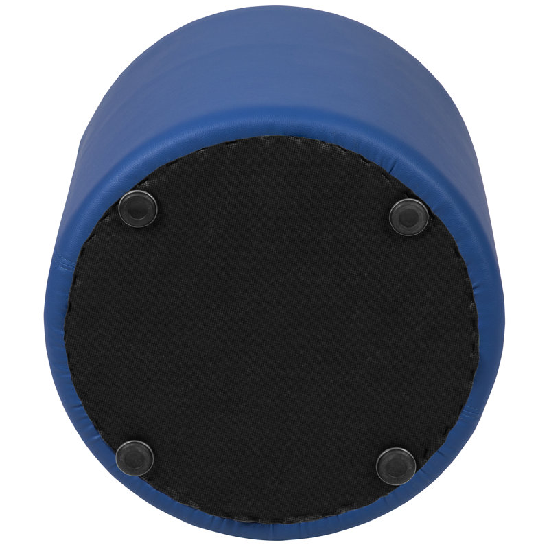 Nicholas Flexible Learning Modular Soft Seating Circle Ottoman for Classrooms and Common Spaces, Blue, 18" H x 18" W x 18" D