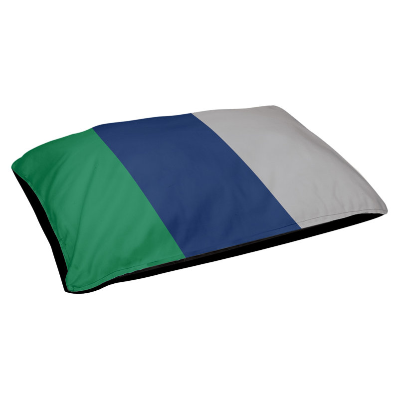 Pet Bed, Small (18" L x 28" W), Green/Blue/Cool Grey