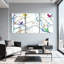«Birds Colorful Birds On Branches», ensemble de 3 impressions sur toile-2138203003
