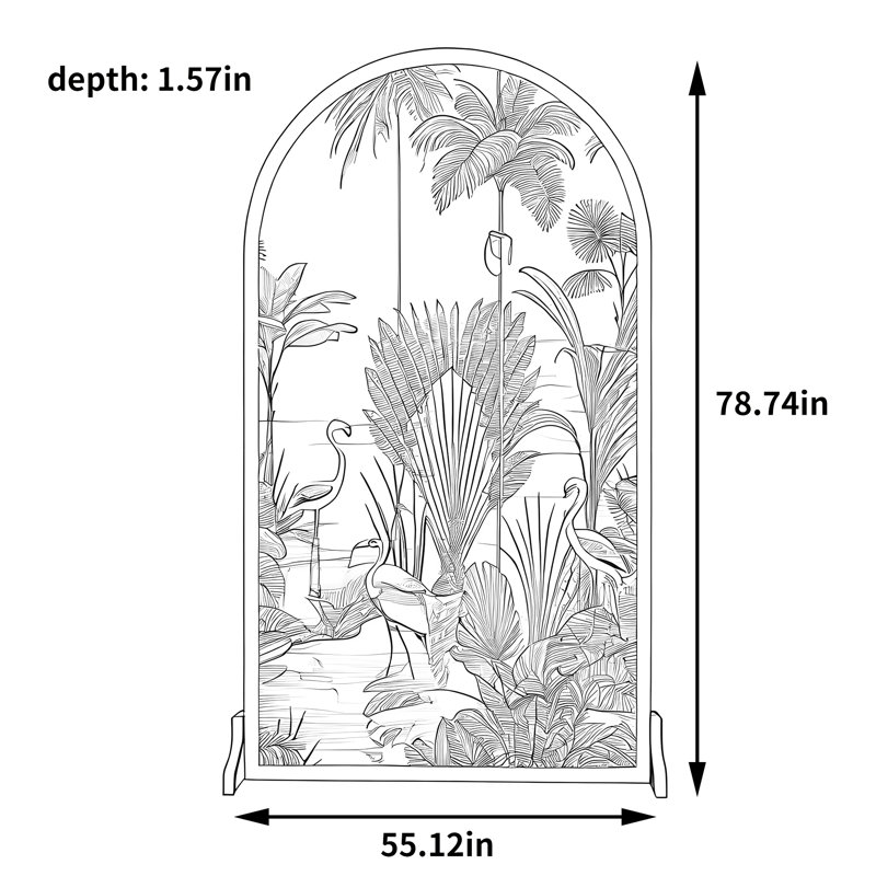 Écran d'art Tropical Rainforest, H 78,74 po x l 55,12 po x P 1,57 po