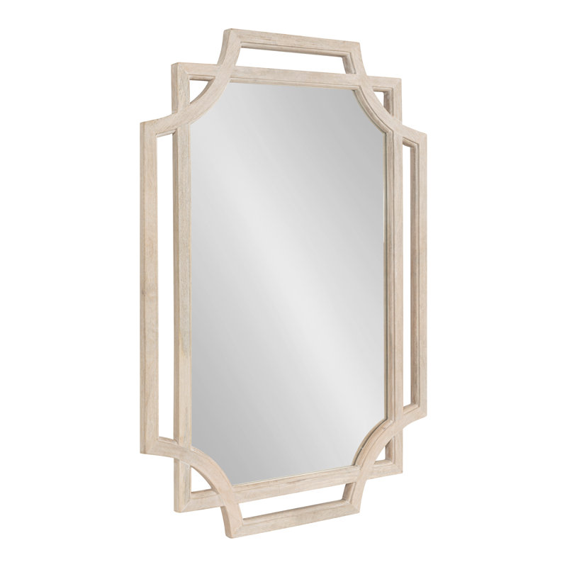 Bane Solid Wood Flat Mirror, 27" W x 40" H, White