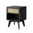 Nightstand Boho Bedside Table With Rattan Drawer