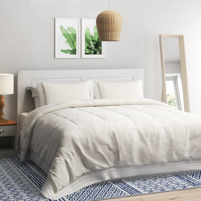Blanche Timeless Contemporary Duvet Cover Set, 135 x 200cm Duvet Cover + 1 Standard Pillowcase, Cream