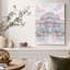 Serre en verre aquarelle avec ciel rose, tableau sur toile-957420934