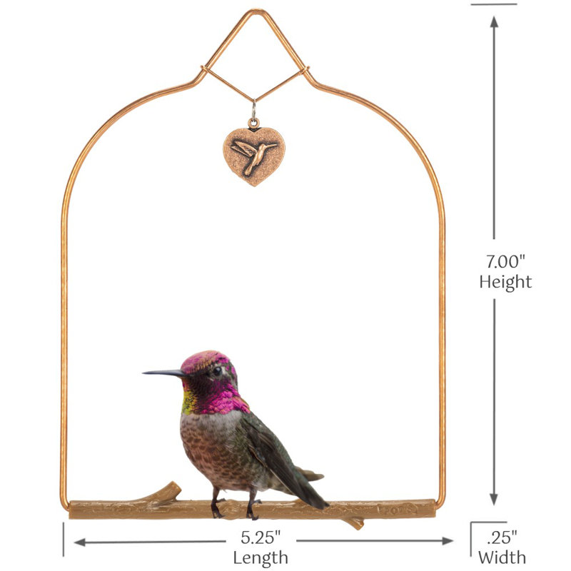 Balançoire colibri en cuivre Alyis, Perchoir brun écorce