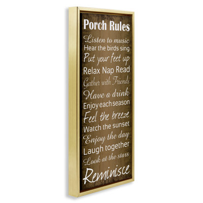 «Porch Rules Country Rustic», encadrée par Lauren Gibbons sca-201