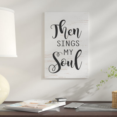 «Ensuite, chante mon âme» par lettrage et doublure - impression d'art textuel