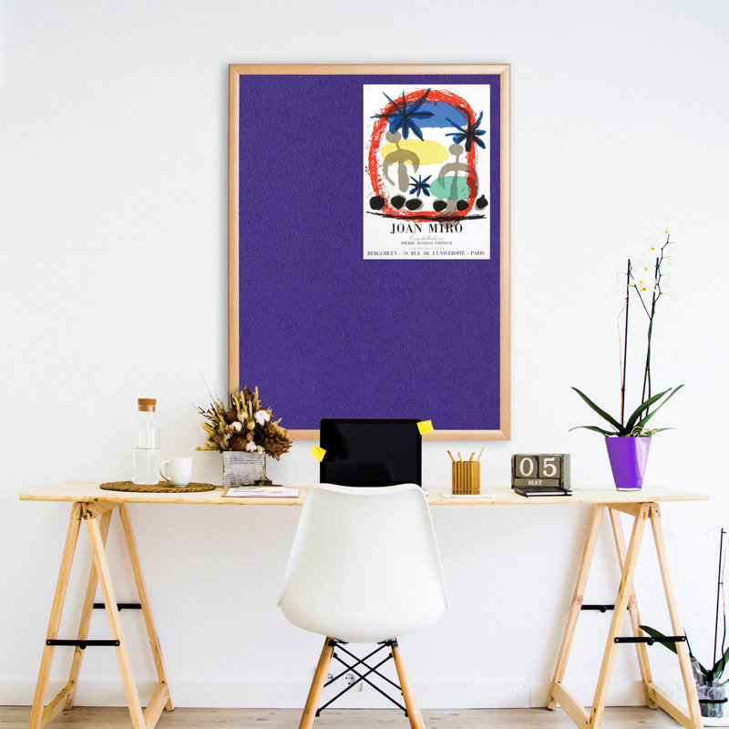 Wall Mounted Bulletin Board, Purple Loop Nylon, 60cm H x 90cm W